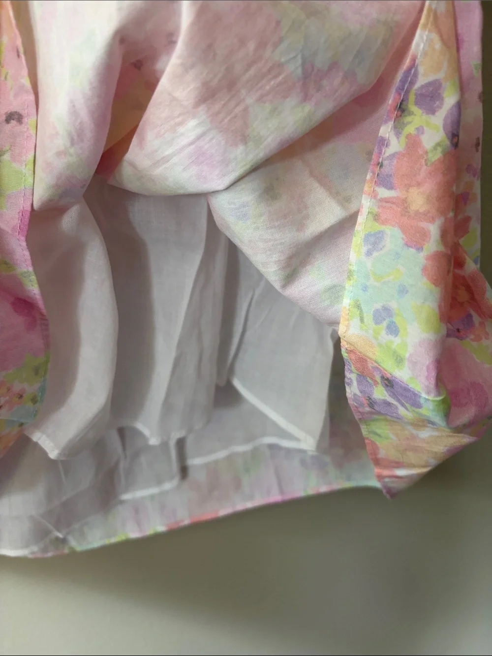 For Love & Lemons Kennedy Floral Puff Sleeve Mini Dress Medium Pastel NWT